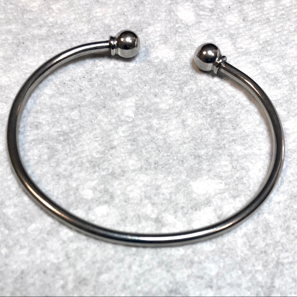 Silver plate bangle charm bracelet